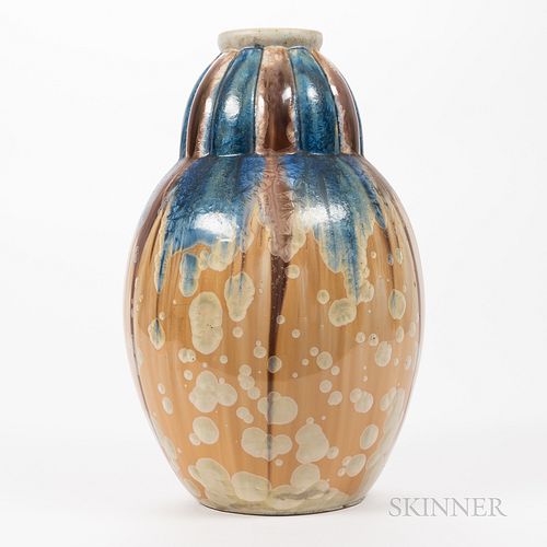 Joseph (1876-1961) and Pierre (1880-1955) Mougin Crystalline-Glazed Vase