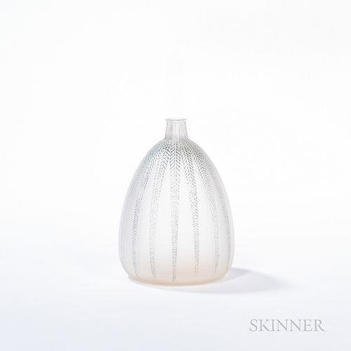 Rene Lalique Mimosa Glass Bud Vase