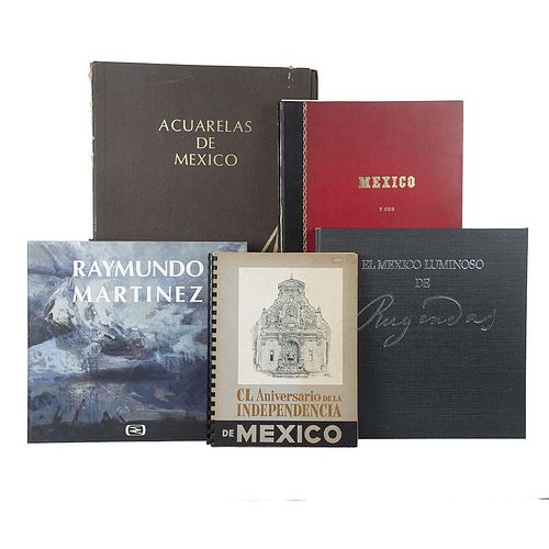 Libros sobre paisajes y vistas mexicanos. México y sus Alrededores / El México Luminoso de Rugendas / Raymundo Martínez. Pzs: 5.