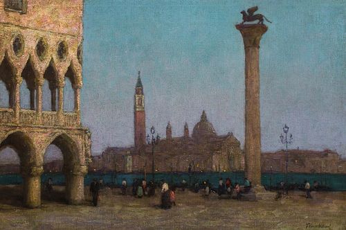 THE PIAZZETTA AT TWILIGHT OIL PAINTING