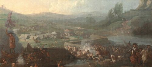 THE BATTLE OF SARATOGA 1777 OIL PAINTING