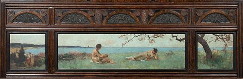 MAIDENS TRIPTYCH OIL PAINTING