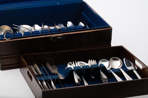 4933145: Wallace "Normandie" Pattern Sterling Silver Flatware
 Luncheon Service, 88 pcs. ES7AQ