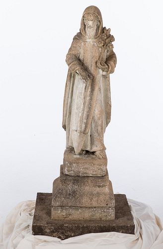 4933191: Cast Cement Figure of a Saint ES7AB