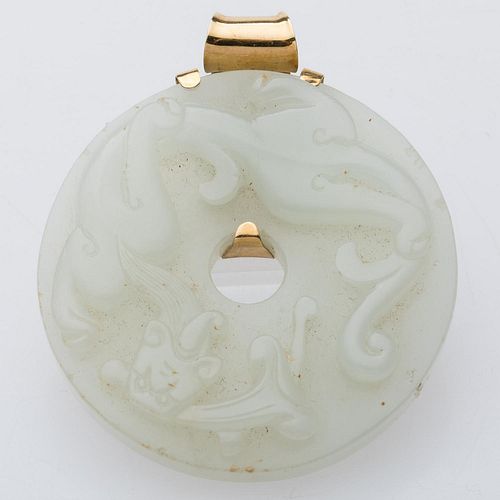 4933213: Chinese Celadon Jade Pendant, 20th Century ES7AC