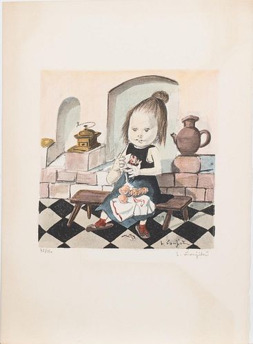4933214: LÃ©onard Tsugouharu Foujita (Jap/Fr, 1886-1968)
 Portfolio of Five Prints of Children, Litho. ES7AO