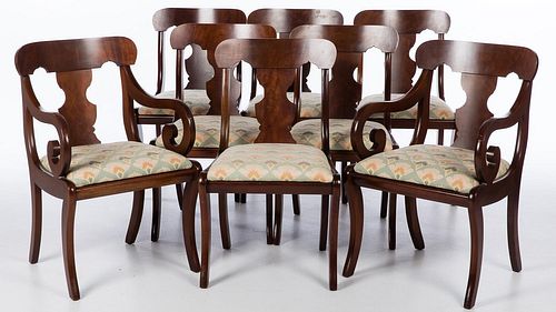 4933245: Set of Eight Empire Style American Mahogany Dining
 Chairs, 20th Century ES7AJ