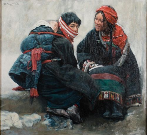 4933276: Chinese Oil on Canvas, Wu Tian, 20th Century ES7AL