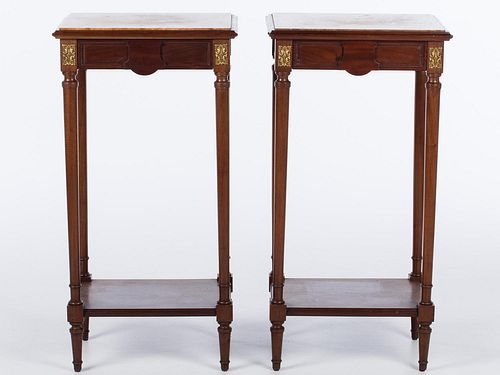 4933338: Pair of Louis XVI Style Marble-Top Side Tables, 20th Century ES7AJ