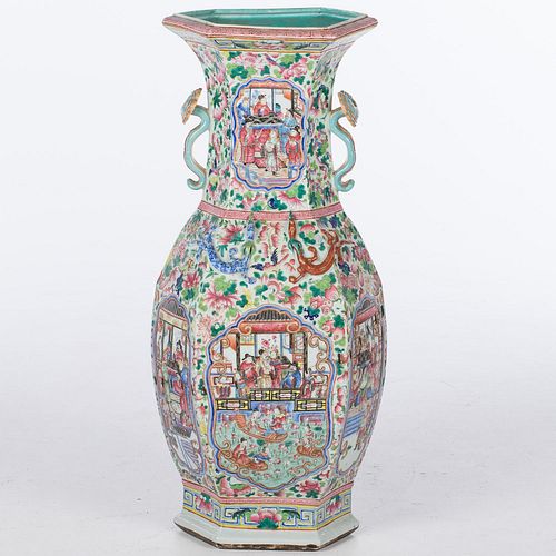 4933350: Chinese Famille Rose Monumental Vase ES7AC