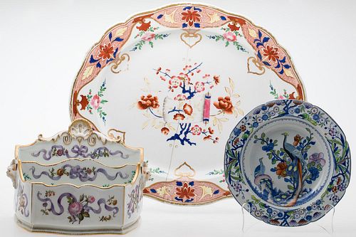 4933367: Group of 3 English Porcelain Articles, 19th Century ES7AF
