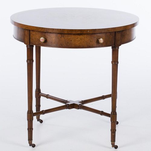 4933370: Regency Style Walnut and Burl Walnut Circular Side
 Table, 20th Century ES7AJ
