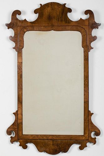 4950837: George II Walnut Mirror, 18th Century ES7AJ
