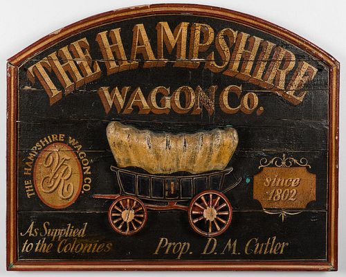 4950996: Carved and Painted "Hampshire Wagon Co" Trade Sign ES7AJ