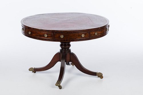 4951007: Regency Mahogany Drum Table, First Quarter 19th Century ES7AJ