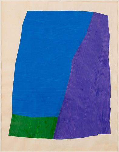4842427: Stephan Phillips (NY, 20th Century), Abstract in
 Green, Blue and Purple, Mixed Media on Paper C8BKL
