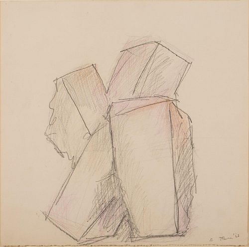 4842440: Philip Pavia (NY, 1912-2005), Design for a Sculpture, Pencil on Paper C8BKL