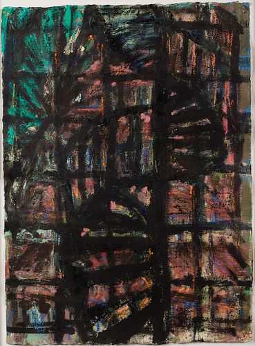 4842444: Jonathan Weinberg (New Jersey, b. 1957), Untitled
 (The Pier Series), Oil on Paper, 1984 C8BKL