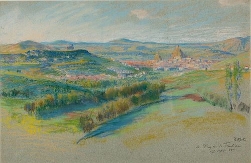 4842484: Gustav Poetzsch (Swiss, 1870-1924), Landscape, Pastel, 1935 C8BKL