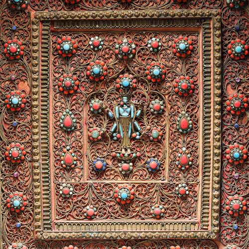 Ornate Tibetan Metal Plaque