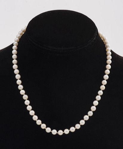Vintage 14K Gold 5.5mm Cultured Pearl Necklace