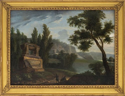 Monogrammed Italian Landscape Oil on Board