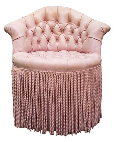 Pink Upholstered Maquilleuse Boudoir Chair