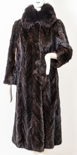 Paul Anton Furs Mink Herringbone Full-Length Coat