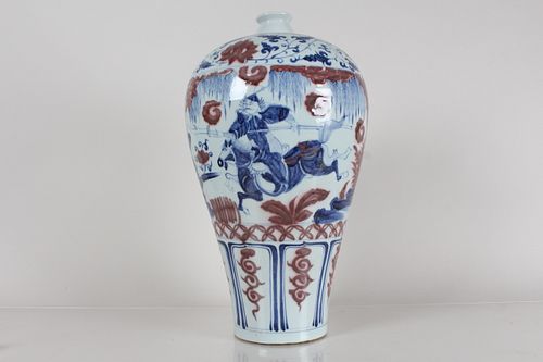A Chinese Ancient-framing Story-telling Porcelain Fortune Vase 