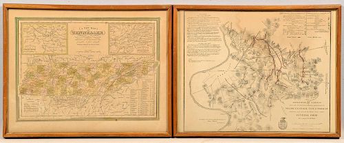 Nashville Battlefields and TN Map