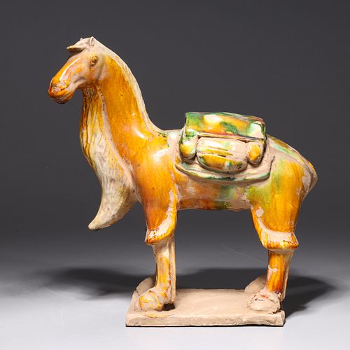 Chinese Sancai Glazed Ceramic Horse Statue