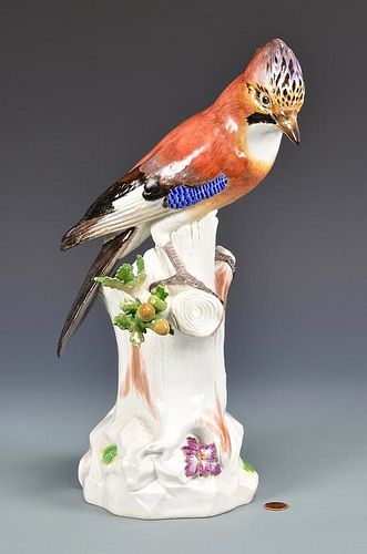 Meissen Bird on Branch Figure