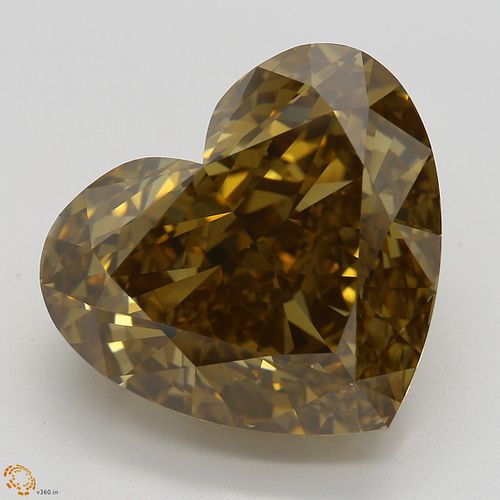 12.88 ct, Natural Fancy Deep Brown Yellow Even Color, SI1, Heart cut Diamond (GIA Graded), Appraised Value: $296,100 