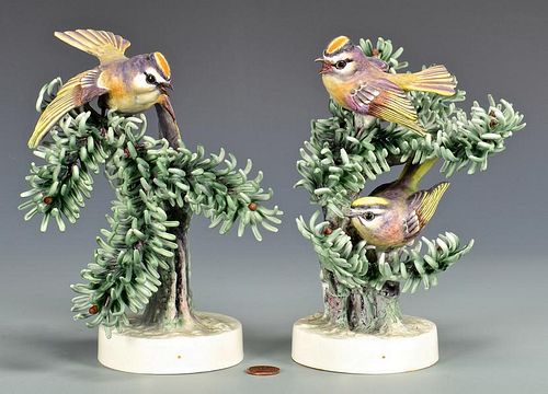 Pair Dorothy Doughty Birds, Kinglet Golden Crowns