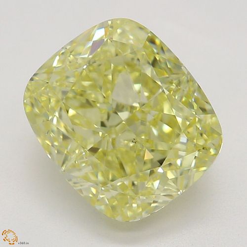 2.03 ct, Natural Fancy Yellow Even Color, VS2, Cushion cut Diamond (GIA Graded), Appraised Value: $33,700 