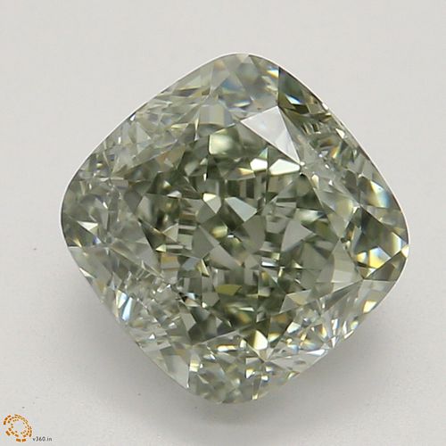1.20 ct, Natural Fancy Grayish Yellowish Green Even Color, VS2, Cushion cut Diamond (GIA Graded), Appraised Value: $37,300 