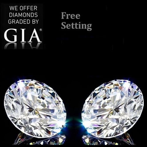6.54 carat diamond pair Round cut Diamond GIA Graded 1) 3.31 ct, Color D, VVS1 2) 3.23 ct, Color D, VVS2 . Appraised Value: $772,800 