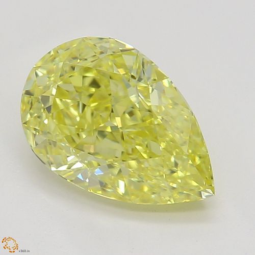 1.12 ct, Natural Fancy Intense Yellow Even Color, IF, Pear cut Diamond (GIA Graded), Appraised Value: $31,300 