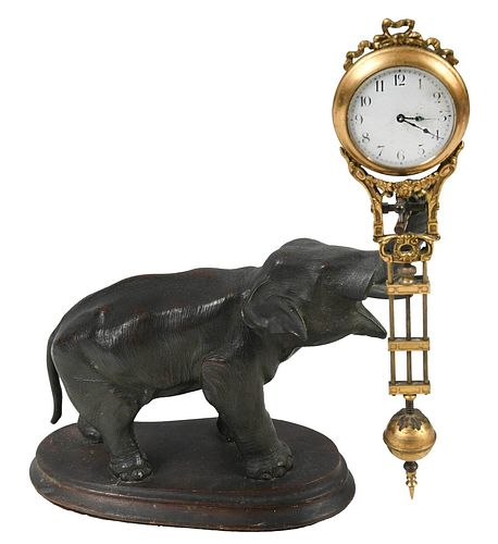 Mystery Elephant Swing Arm Desk Clock