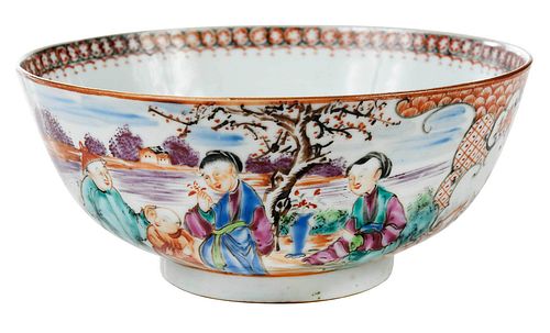 Chinese Export Rose Mandarin Porcelain Bowl