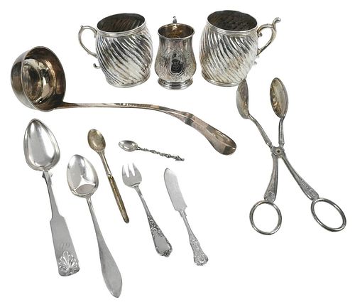 24 Pieces Continental Silver and Silver Plate Flatware
