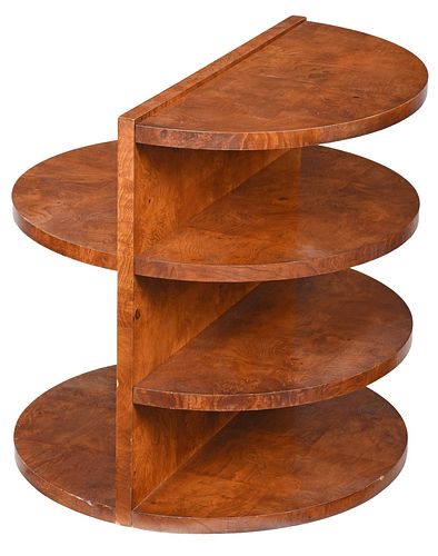 Mid Century Style Veneered Stepped Circular Side Table