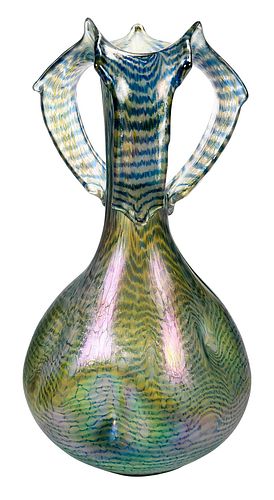 Fritz Heckert Art Glass Vase