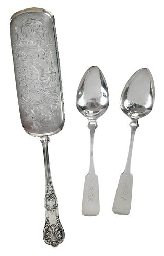 Three Pieces Southern Coin Silver Flatware