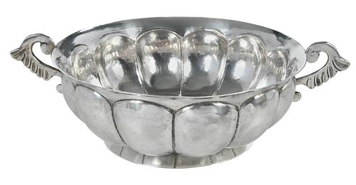 Mexican Silver Two Handle Bowl