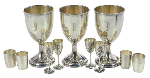 20 Silver Goblets and Cordials