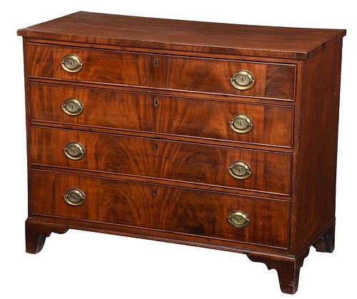 American Federal Figured Mahogany Four Drawer Chest