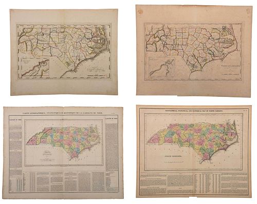 Group of Four 19th Century North Carolina Maps