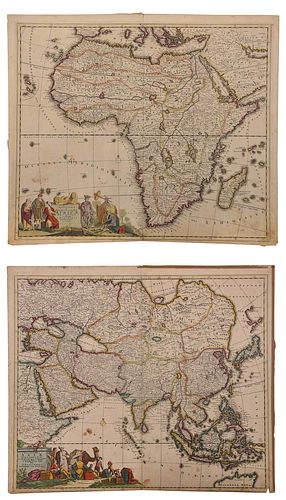 Danckerts Family - Two Maps of Africa and Asia
