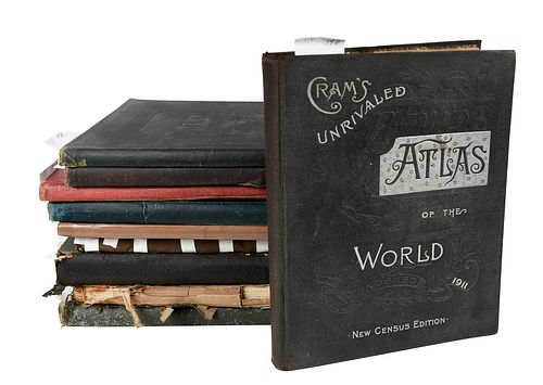Group of 10 Late 19th, Early 20th Century Atlases